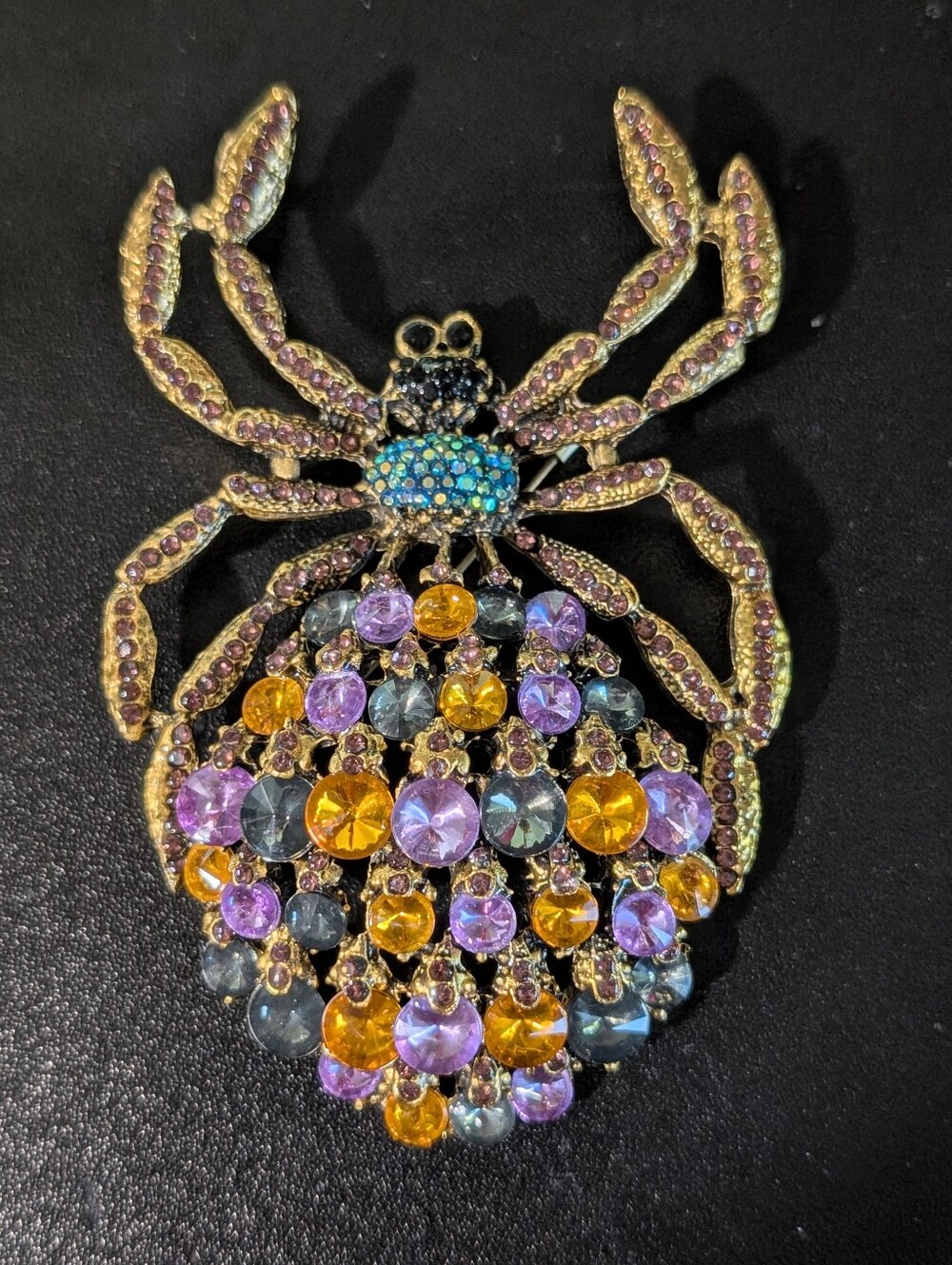 Crystal Multi-Color Spider Brooch - Women Jewelry